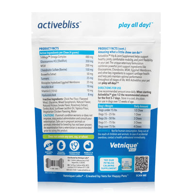 ACTIVEBLISS™ Hip & Joint Supplement for Dogs - 30 CHEWS
