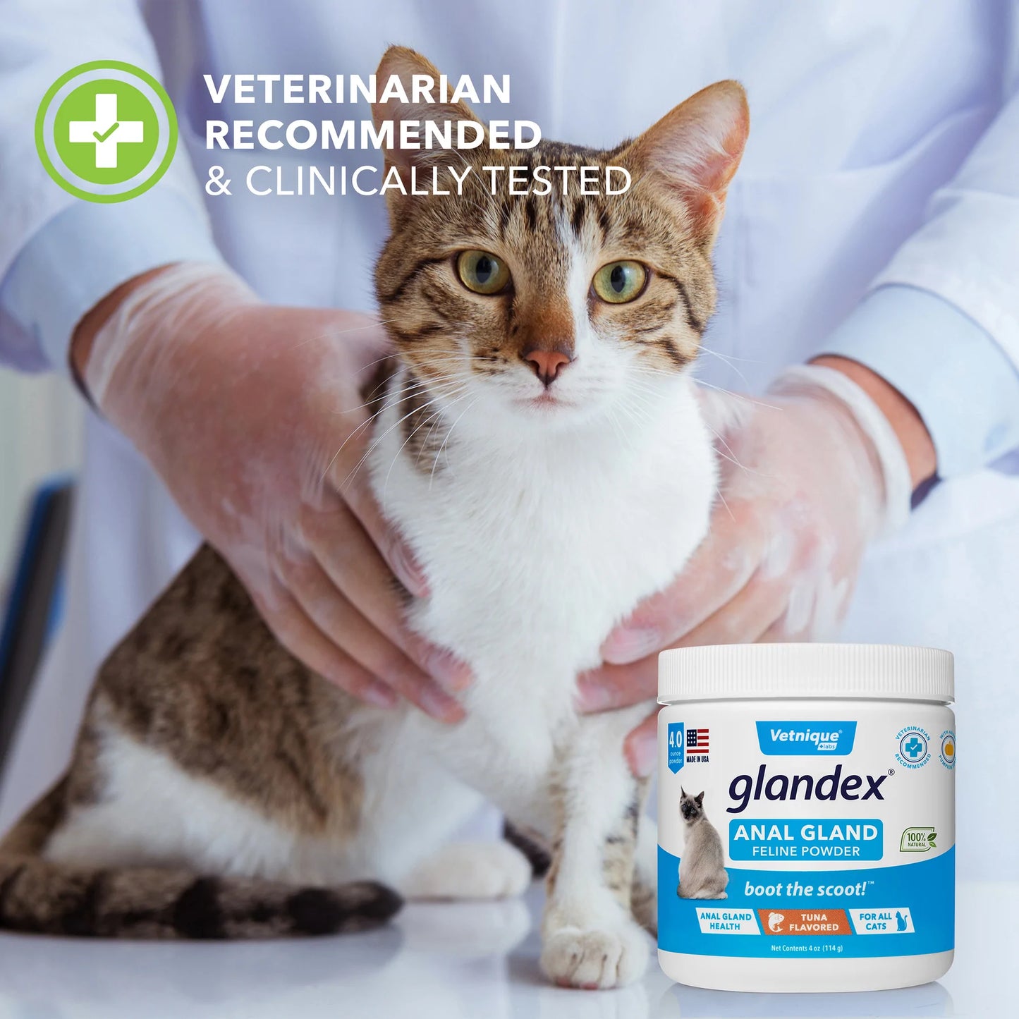 GLANDEX® Feline Anal Gland Supplement with Pumpkin - 4.0 OZ Tuna Flavored Powder